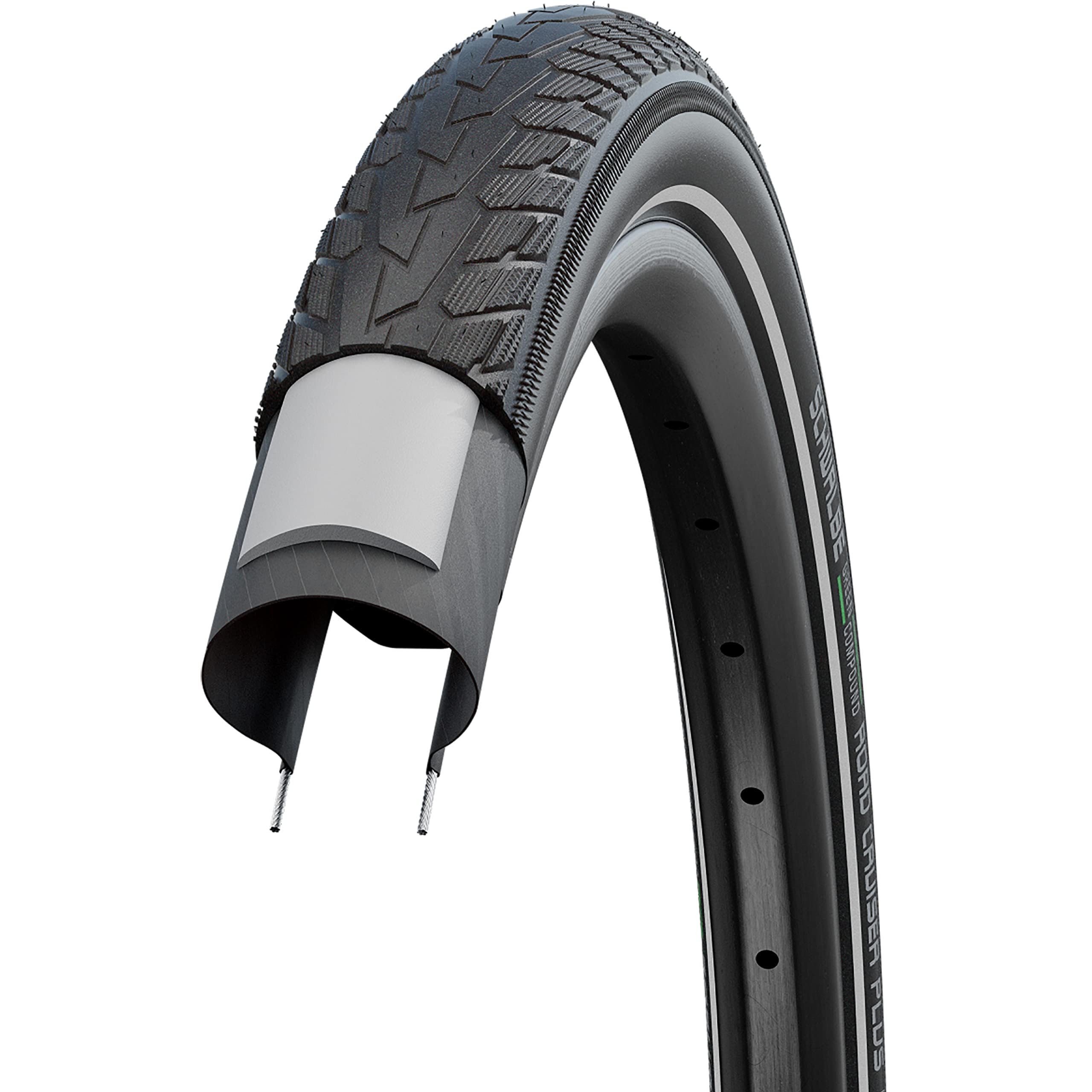 Schwalbe Unisex's Road Cruiser Plus PunctureGuard, TwinSkin Tyres, Black, 47-406, 1402012010
