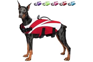 SUNFURA Dog Life Jacket, Dog Life Vest for Swimming with Rescue Handle and High Flotation, Small Dog Vests Safety Life Preserver for Boating, Dog Lifesaver Puppy Swimsuit for Small Medium Large Dogs