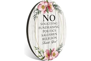 FTONENI No Soliciting Sign for House, No Fundraising, Politics, Salesmen, Religion, Front Door Thank You Sign for Indoor/Outdoor Home, Office or Business Use, 4" x 5" (with Strong Adhesive Tape) - PMB022