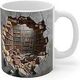 Library Bookshelf Mugs Bookish Gifts For Books Lovers Gifts For Book Lovers Women Bookshelf Coffee Mugs - Library Coffee Mug Gift Ideas Bookworm Gift For Reader, Writer (White Mug 11 Oz)