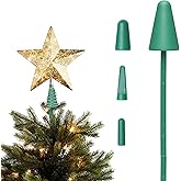 Tree Topper Holder for Christmas Artificial Real Trees, 4 PCS Xmas Tree Top Clip on Base Stabilizer, Universal Size for Most Holiday Stars Decorations, Lightweight Plastic Holder Support with Clamp