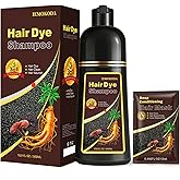 Dark Wine Red Hair Dye Shampoo, 100% Gray Hair Coverage for Men & Women, Instant and Long-lasting Hair Color Shampoo in Minutes, 3 in 1 Pure Plant Extract Natural Hair Dye Kit for All Hair Types
