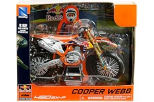 NEW-RAY MODELS KTM 450 SX-F Motorcycle #2 Cooper Webb KTM Factory Racing 1/12 Diecast Model by New Ray 58353