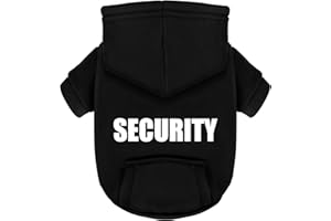 Paiaite Black Chihuahua Dog Hoodie: Warm and Stylish with a 'Security' Printed Sweatshirt, Cold Weather Pet Clothes, and Sweater Coat All in One - Perfect for Winter and Cool Summer Nights! M