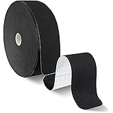 PHYTOP Kinesiology Tape Precut - 115ft (140 Strips) Bulk Roll, Latex-Free & Water-Resistant Athletic Tape - Muscle & Joint Support for Sports, Workouts (Black)