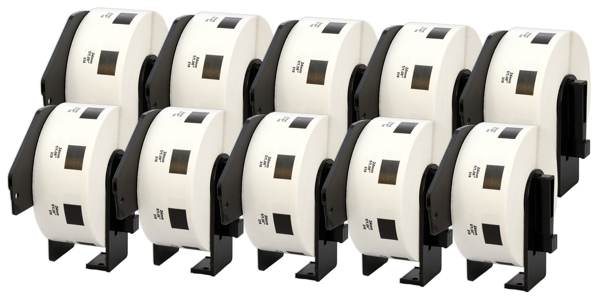 10 Compatible Rolls DK11218 DK-11218 24mm x 24mm Round Labels for P-Touch QL-500 QL-550 QL-560 QL-570 QL-700 QL-800 QL-810W QL-820NWB QL-1050 QL-1060N QL-1100 QL-1110NWB (1000 Labels per Roll)