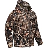 CARWORNIC Men's Camo Quiet Hunting Jacket Waterproof Softshell Fleece Lined Camouflage Outdoor Hiking Fishing Coat