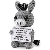 Frabaca Funny Valentines Love Gift for Her Him Wife Husband Girlfriend Boyfriend - Anniversary Wedding Decoration - Small Crochet Donkey, Easter Basket Stuffer for Couples