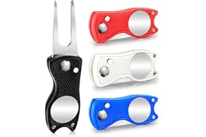 TAIKULA Foldable Golf Divot Repair Tool Golf Divot Tool with Magnetic Button Ball Marker Divot Tool and Ball Marker for Golfers