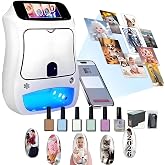 Nail Printer Nail Art Printing Machine,Impresora De U&ntilde;As,Digital Mobile Smart Diy Art Fingernail Printer-2026 Upgrade Touch Screen/Drying,App Control/Automatic Recognize Shape/Fast Draw10s