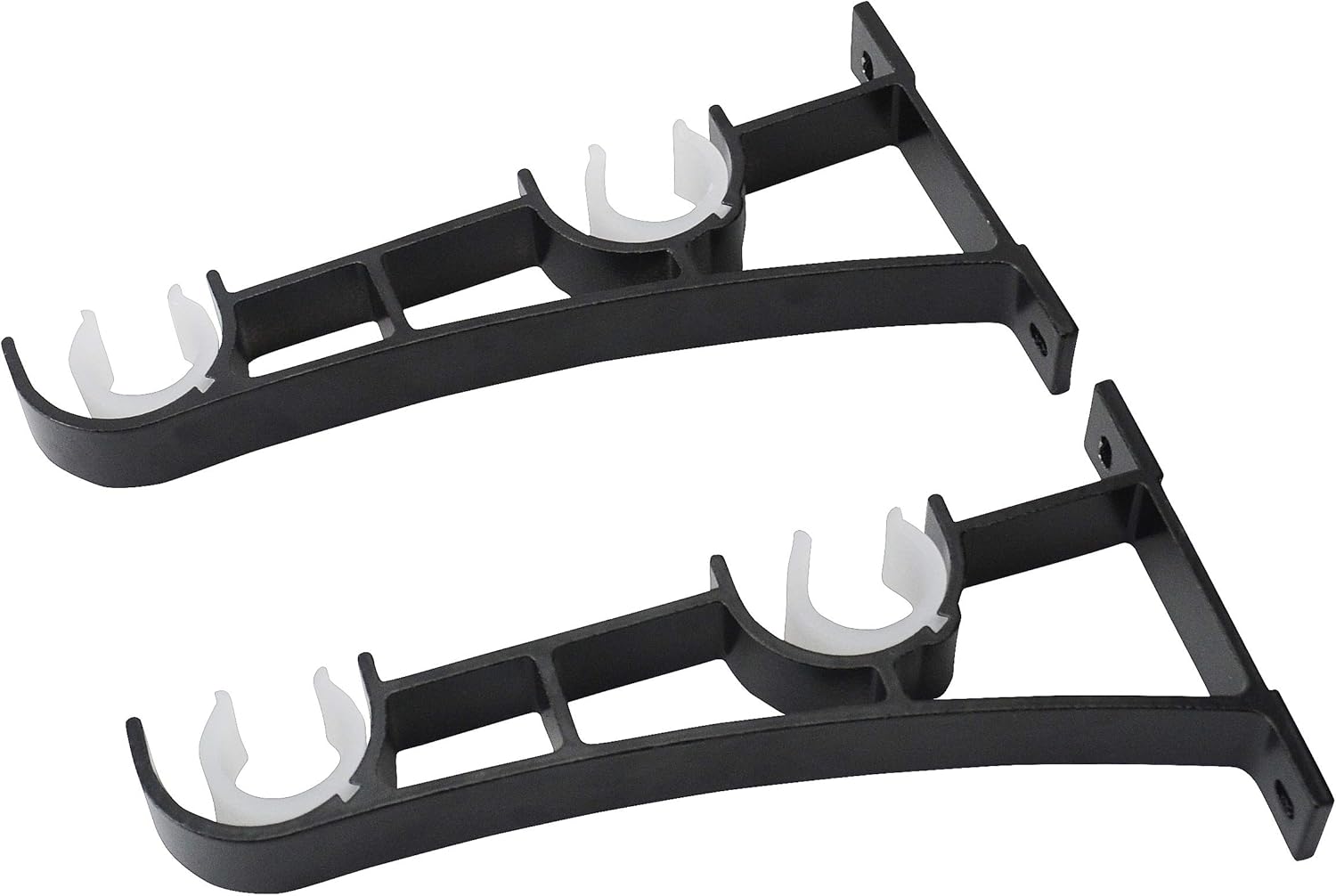 AddGrace Double Curtain Rod Brackets Set of 4 for Drapery Rod Window Hardware Rod Holders (Black): Home Improvement