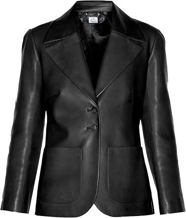 leather blazer women