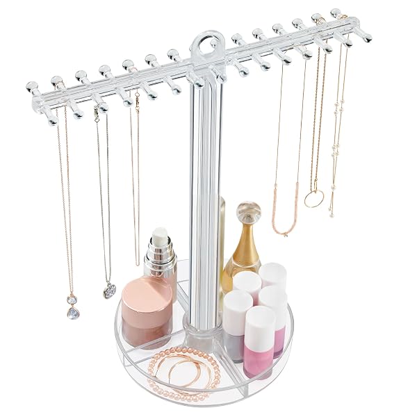 STORI HANGING JEWELRY ORGANIZER WITH DIVIDED TRAY, PREMIUM...