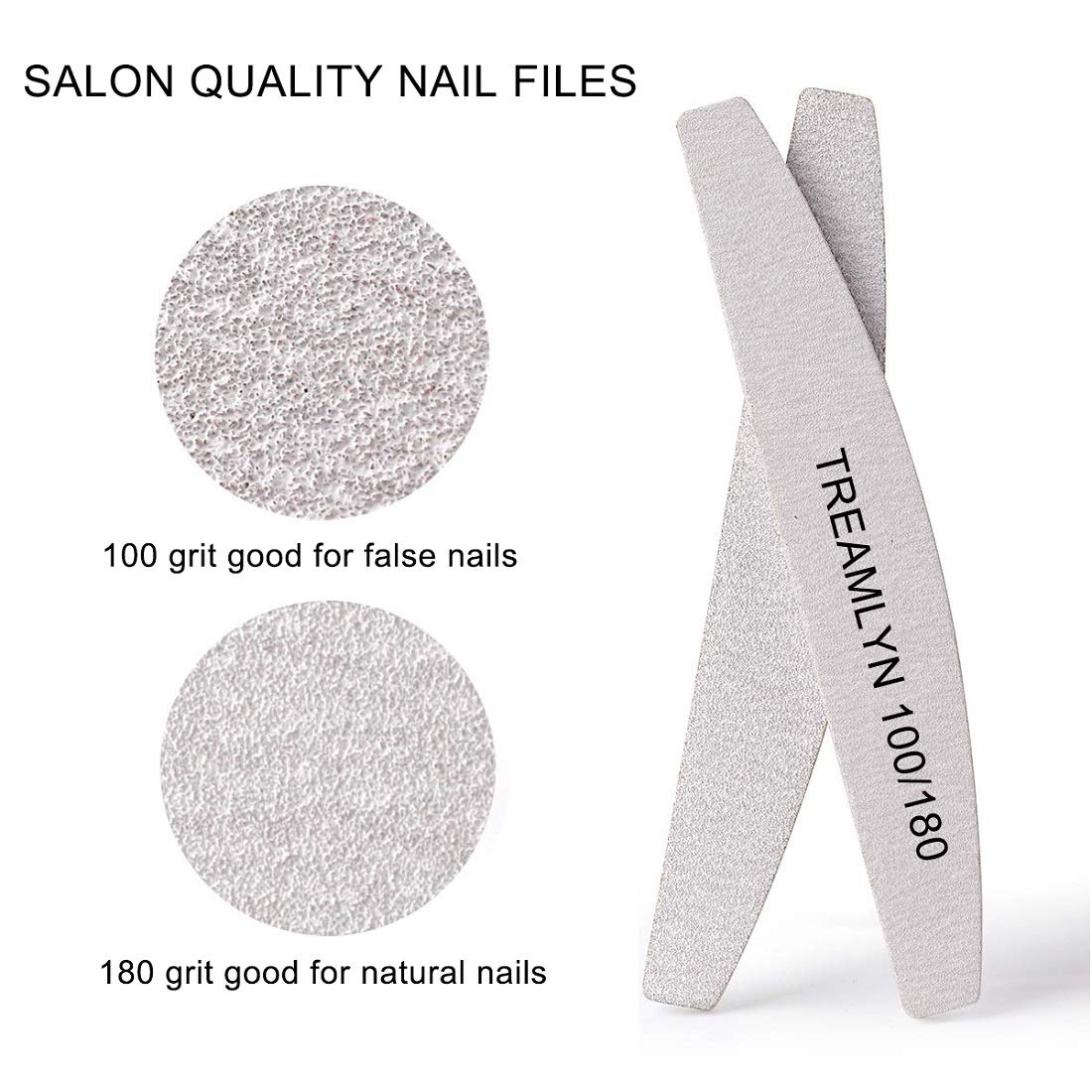 10 Pcs Rough Nail File 100/180 Grit, Heavy Duty Nail Files for Acrylic/Natural Nails, Emery Boards for Nails, Strong Finger Nail Filler, Coarse Nail File for Home and Salon Use : Beauty