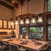 Farmhouse Chandelier 6-Light Dining Room Light Fixture Over Table Kitchen Island Lighting Rustic Chandeliers for Dining Light