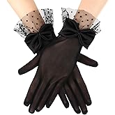 Brimekichio Fascinator Hats for Women Short Lace Gloves Veil Feather Kentucky Derby Hats Tea Party Hat Gloves Set 5Pcs