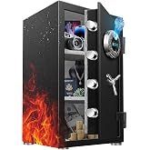 ToruKeep 8.0 Cu Ft True UL Fire Rated Biometric Safe, Fingerprint Keypad Lock, 120LB Heavy Duty Safe, 240&deg; Swing Door, Removable Partition, Type-C Emergency Handle for Home Office Documents Jewelry