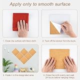 PLULON 10PK 18x18cm Self Adhesive Cork Board Tiles Bulletin Board w/ Push Pins view 3