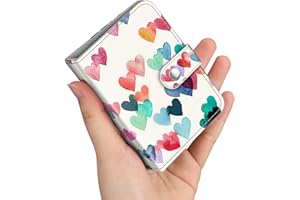 Fintie Mini Photos Album Book for 2x3 Inch Films - 52 Pockets Small Albums for Fujifilm Instax Mini Instant Camera/Polaroid Hi-Print Pictures, Kpop Photocard Holder Binder, Raining Hearts