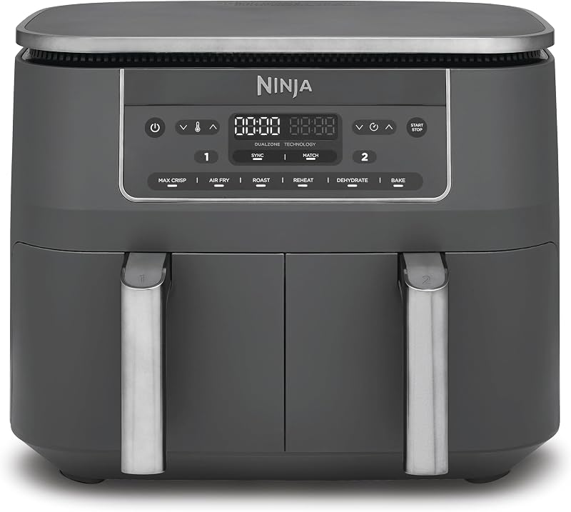 Doppia Zona, Friggitrice ad Aria Grande, 7,6L, Grigio Piombo