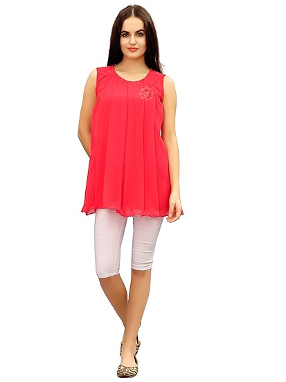 Womens Georgette Tops(tops102_pink)