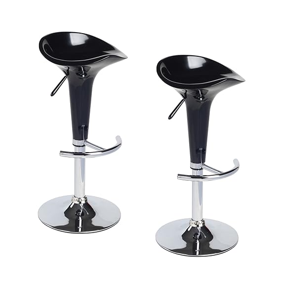 Duhome Elegant Lifestyle® 2er Set Barhocker Kunststoff Schwarz Barstuhl Versch. Farben Höhenverstellbar Tresenhocker Drehbar 