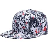 Quanhaigou Snapback Hat for Men Women,Hip Hop Style Colorful Flat Bill Hats Teens Adjustable Baseball Cap