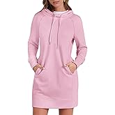 ANRABESS Womens Sweatshirt Dress Long Sleeve Hoodies Mini Dresses Fleece Casual Hoodie with Pockets 2025 Fall Fashion