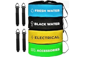 DanDee 4-PACK Waterproof Storage Bags for RV, Sewer Hose, Water Hose, Electrical & RV Accessories - Durable, Colored Bags for Easy Organization!