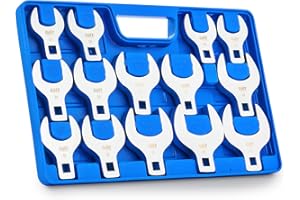 Orion Motor Tech 14pc Jumbo Crowfoot Wrench Set, Metric Crows Foot Wrench Set for 27 to 50 mm Flare Nuts, Chrome Plated Cr-V 