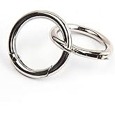 JWBIZ 12pcs Trigger Spring O Rings Round Carabiner Clip Snap for Keyrings Buckle, Bags,Purses (Silver, 1 1/4 inch)