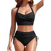 Blooming Jelly Womens High Waisted Bikini Sets Tummy Control Swimsuits | Adjustable wide straps, Removable paddings, Modest two piece swimsuit, Push up bikini tops, Full lining, For beach vacation