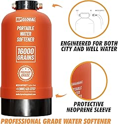 NPGLOBAL RV Water Softener Portable - 16,000