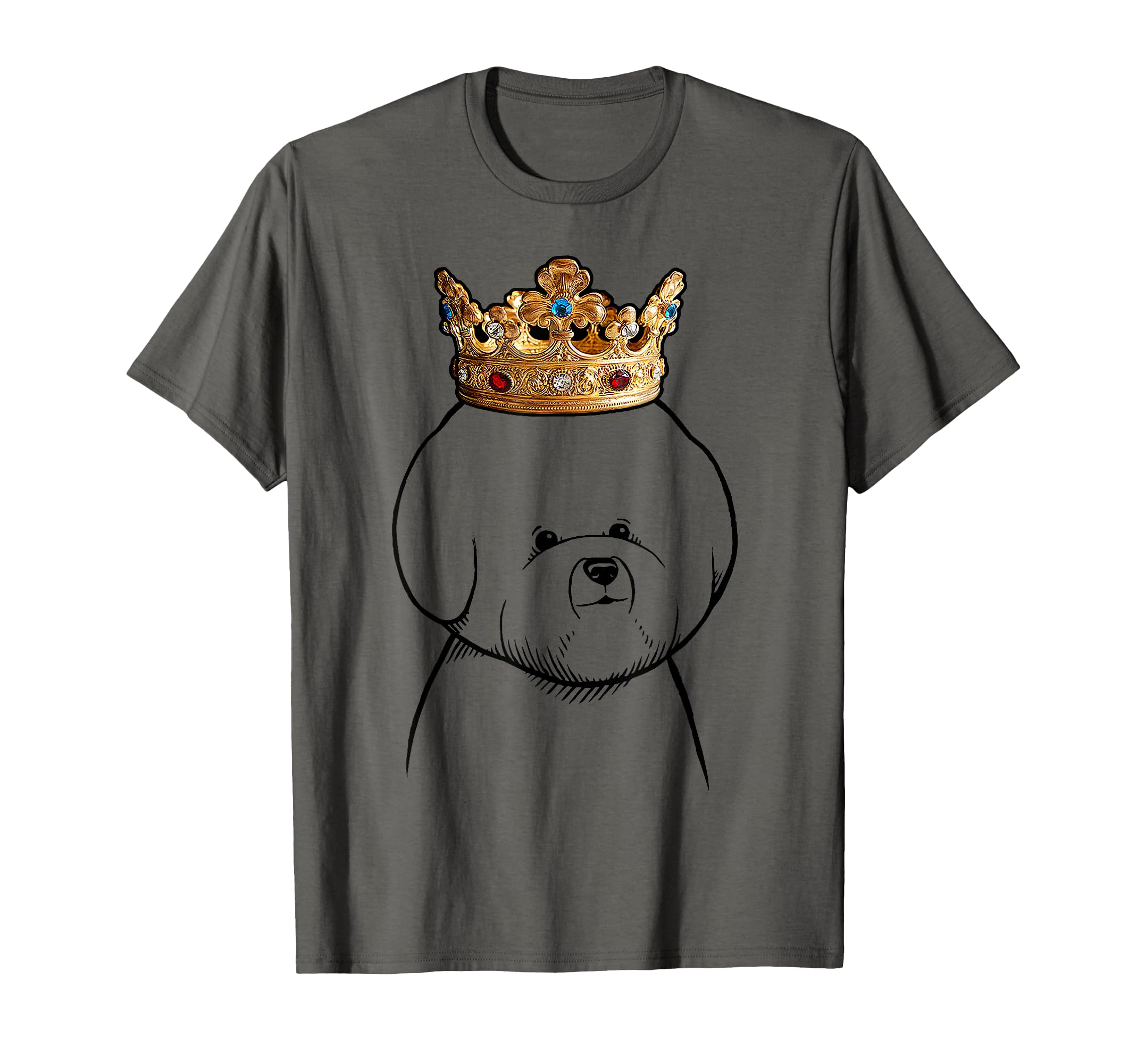 Bichon Frise Dog Wearing Crown T-Shirt