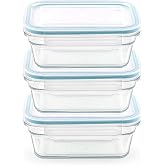 Glasslock Snaplock Lid Tempered Storage Rectangular Container Airtight 3 Container Set Anti Spill Microwave &amp; Oven Safe 3.5cups/828ml