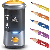 JUPITEARTH Electric Pencil Sharpener for Classroom, Auto in &amp; Out, Black | Back to School Fully Automatic Pencil Sharpener Fits 6.9-11mm Colored/Jumbo Pencils, Cordless Rechargeable Sharpener for Home