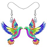 NEWEI Acrylic Colorful Pigeon Earrings Dangle