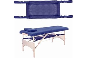 HOINCO Massage Porta Shelf Hammock,Massage Table Accessories Extra Large Under Desk Storage Mesh Pocket for Pillows, Sheets、Bolsters and Accessories,Creates More Space Under Your Table(Blue)