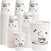 Lamosi Coffee Cups 12 oz 240 Pack, Disposable Paper Cups for Hot or Cold Drinks, Insulated Leakproof Cup for Cafe, Office, hotel and Home