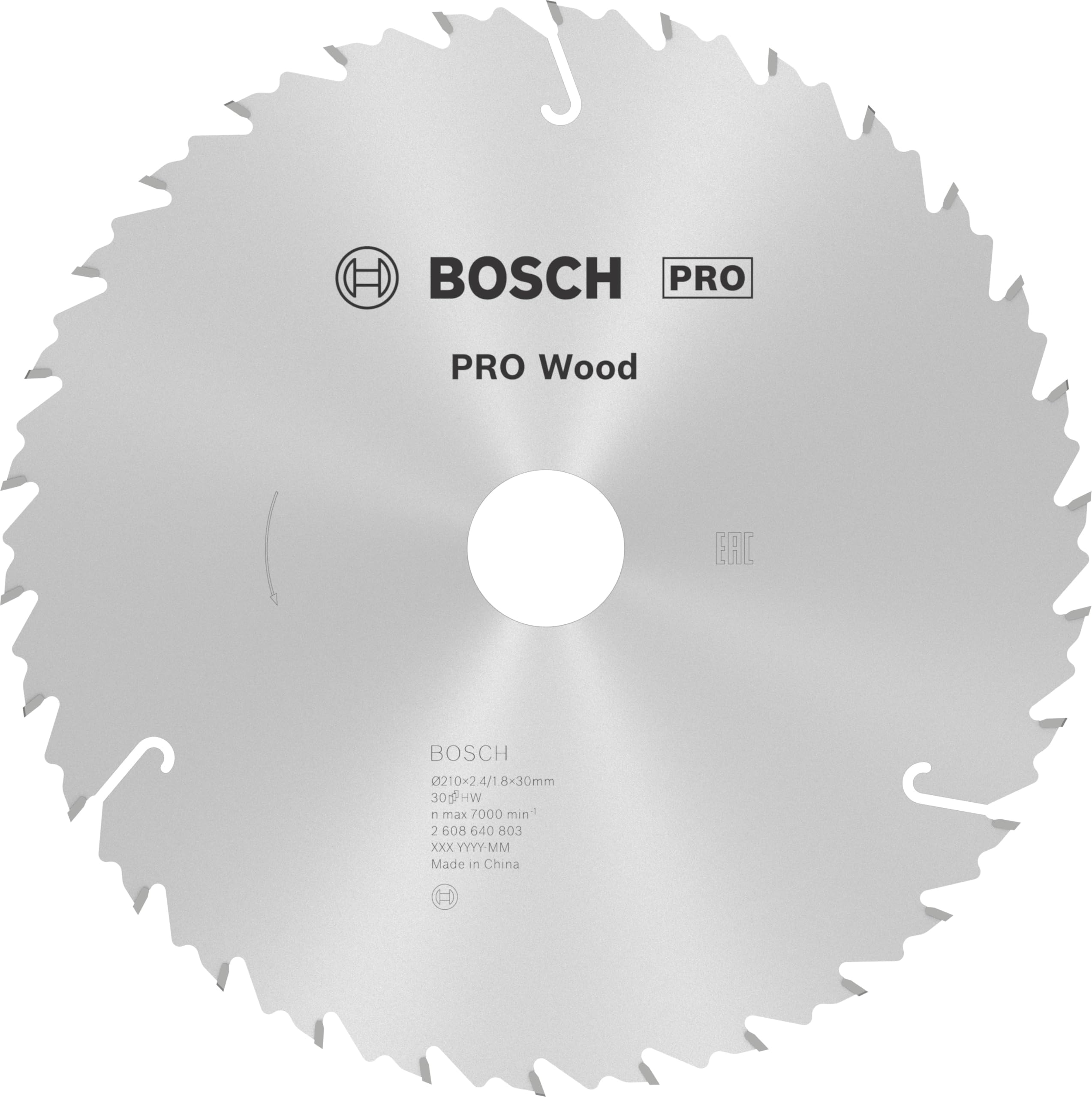 Bosch 1x PRO Wood Circular Saw Blade for Corded Hand-Held Circular Saws (for Softwood, Hardwood, Ø mm, Professional Accessory Hand-Held Circular Saw)