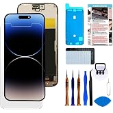OLED Screen for iPhone 15 Pro Replacement Screen 120Hz [Soft OLED with True Tone, NOT Hard LCD], Full HD Digitizer Assembly with Repair Tools Kit, Waterproof Adhesive, Screen Protector &amp; Video Guide