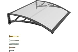 JYJNHOME 40x40 Inch Window Door Awning Exterior,Polycarbonate Outdoor Overhang Canopy Shelter,UPF 50+ UV Rain Snow Sun Protection,Spliced Overdoor Awnings for Outside,Porch,Patio,Deck,House Entrance