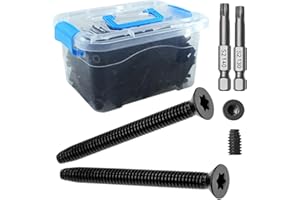 CNQLIS 100 Qty 5/16-18 x 2-1/2" Trailer Deck Screws Self Tapping, for Trailer Decks|Black Phosphate Finish | T40 Star Drive | Type F