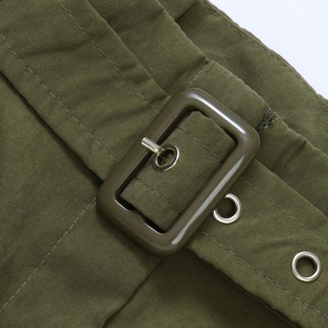 green dungaree shorts