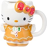 Silver Buffalo Sanrio Hello Kitty Gingerbread Dress 3D Sculpted Ceramic Mug, 20 Ounces