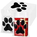 Sinmoe 200 Pcs Dog Paw Print Plastic Bags 9'' x