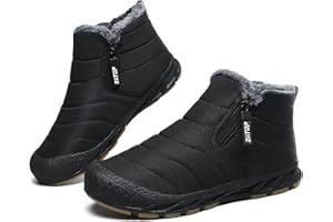 ZIITOP Snow Boots Mens Waterproof Winter Boots Fur Lined Warm Ankle Boots Zipper Closure Slip on Outdoor Boot Comfortable Walking Shoes