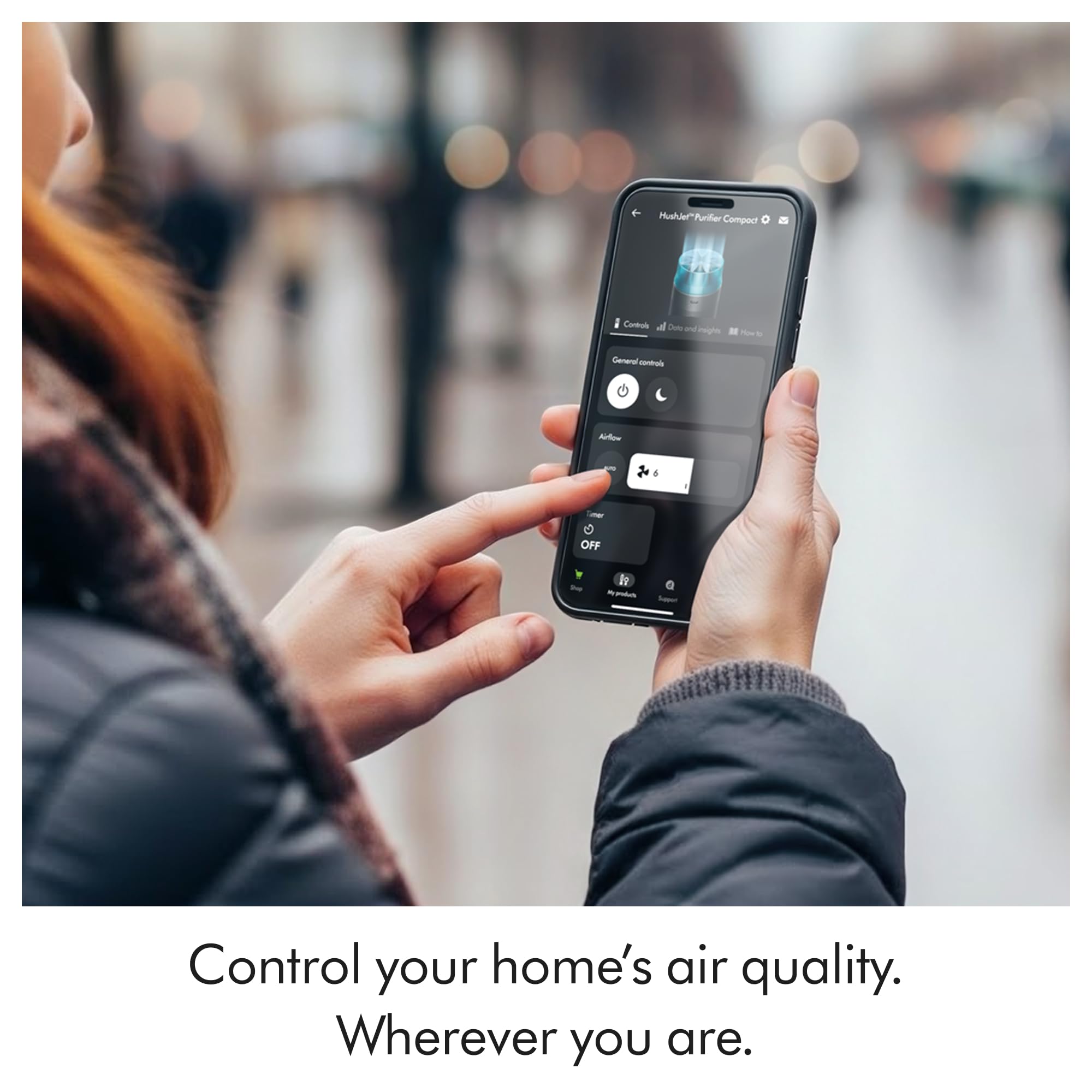 Dyson HushJet Purifier Compact, Quiet air purifier, App controlled, purifies up to 203 sq ft, Captures NO2 (White/Silver)