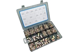 AKKTOL 240-PCS Rivet Nuts Assortment Kit, SAE and Metric Rivnuts Kit, Nutsert Kit, Flat Head 6-32 8-32 10-32 10-24 1/4"-20 3/8"-16 5/16"-18 1/2"-13 M3 M4 M5 M6 M8 M10 M12
