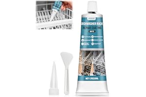 JAOJAO Dishwasher Rack Repair Coating, White Dishwasher Rack Repair Kit Professionally Restored Durable Long-Lasting Waterproof Safe Formula High and Low Temperature Resistant Easy to Operate, 50ml